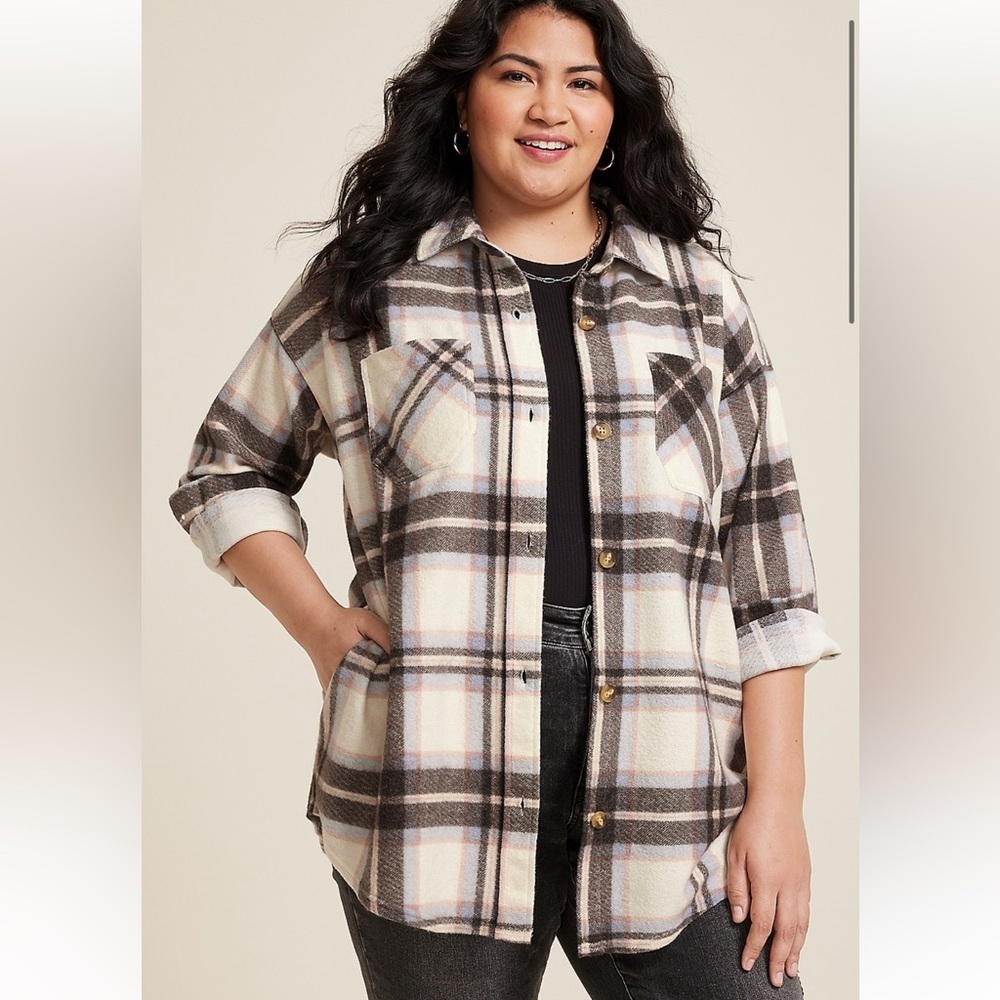 Maurice’s Plaid Women's Jacket - Cream and Brown